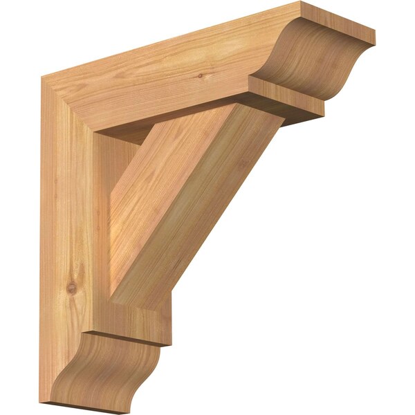 Ekena Millwork Traditional Traditional Smooth Bracket w/ Offset Brace, Western Red Cedar, 5 1/2"W x 16"D x 16"H BKT0604X16X16TRA01SWR - main